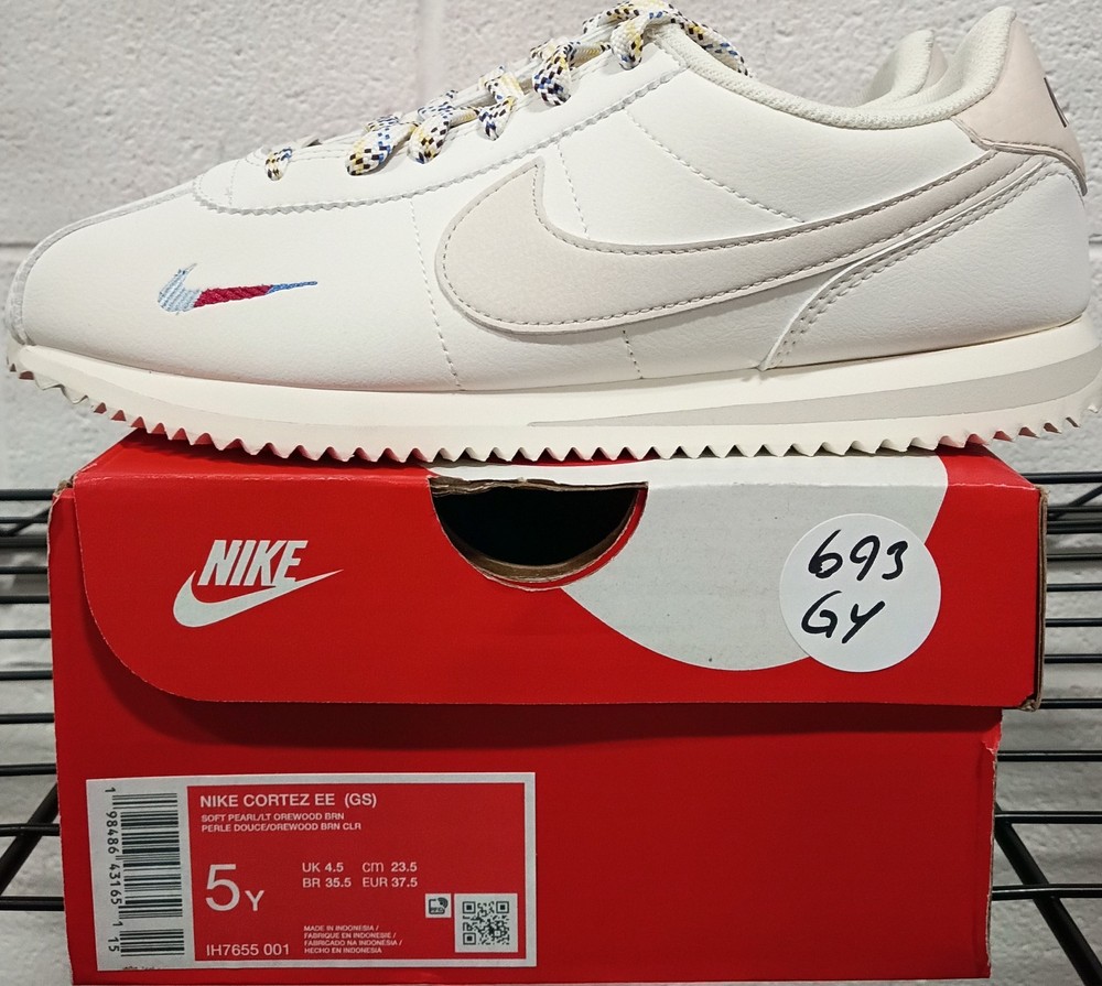 Big Kid’s Nike Cortez EE Soft Pearl/LT Orewood BRN (GS) (IH7655 001) – 5
