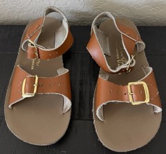 Sun-San Surfer Sandals Toddler Brown Size 8 Split Leather Insoles