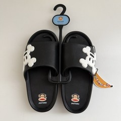 Paul Frank Julius Boy’s Slides Sandals Black Skull Crossbones Medium 7.25 Inches