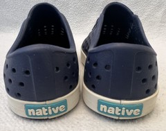 NATIVE Jefferson Shoe Regatta Blue Shell White Kids C6 Slip-on Waterproof $40
