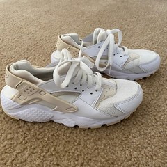 Nike Air Huarache Run White Pure Platinum Unisex Youth Sz 6.5 Lace Up