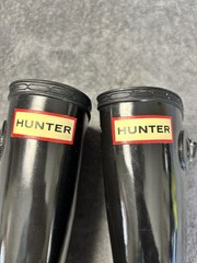 Hunter Original Kids Gloss Rain Boots Black Waterproof Tall Wellington US 2B/3G