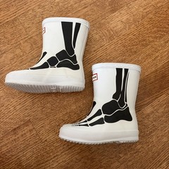 Hunter Kids’ Original Classic Skeleton Print Rain Boots Bones White US 6 Toddler