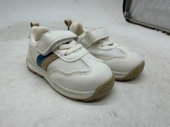First Steps Casual Sneakers Kids White Leather Hook & Loop Walking Outdoor – 5