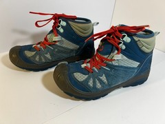 Merrell Capra Mid Waterproof Hiking Boots Blue Leather Big Kid 3.5M
