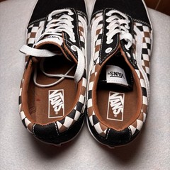 Vans Old Skool Checkerboard Youth 6 Black Brown Skate Shoes New No Box