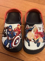 Crocs Fun Lab Avengers Patch Clog K Navy Kids Sandals Shoes Size J1 Youth