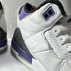 Jordan 🏀💜🤍🖤Air Jordan 3 Retro GS Kids 6Y White/Purple DM0967-105
