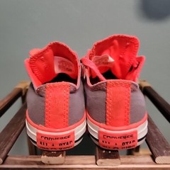Converse Double Tongue Grey Orange Animal Print Junior Size 1