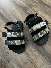 Toddler Kids A BATHING APE BAPE Suicoke Size K11 Cm18 Slides Sandals Black Rare!