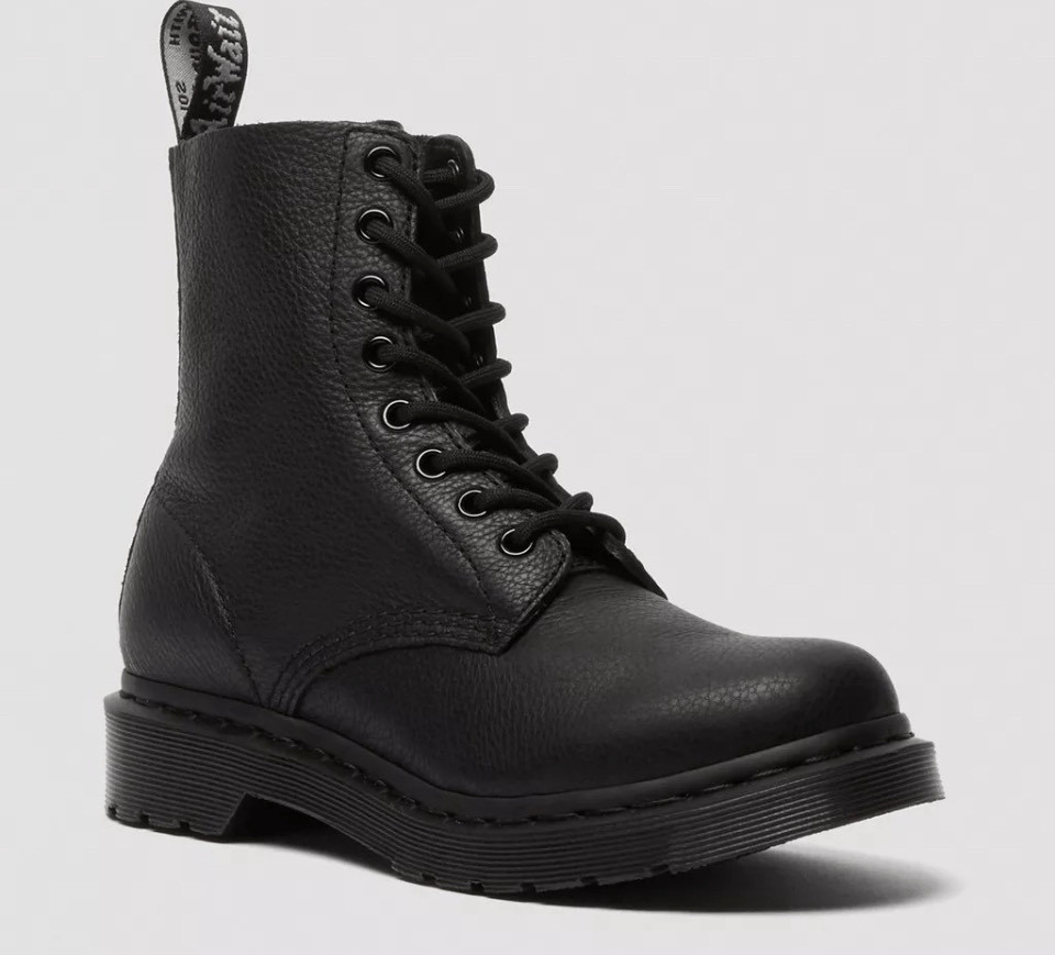 Dr Martens 1460 Pascal Mono Boots Black Leather Size 4 Punk Alternative