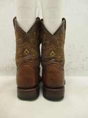 Tannermark Boots Kids Brown Leather Square Toe Cowboy Boots Size 7 Style 5160