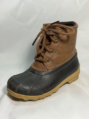 Sperry Kids Duck Boots Brown/Black/Tan Lace-Up Ankle Boot US 11M EU 28