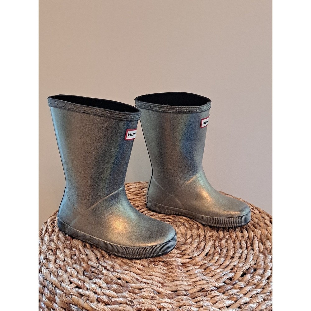 Hunter Toddler Unisex Glitter Metallic Gold Wellie/Rain/Outdoor Boots B10/G11