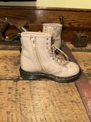 Dr. Marten’s 31285 Toddler Bone Mid Top Leather Combat Boots – Size: US 8