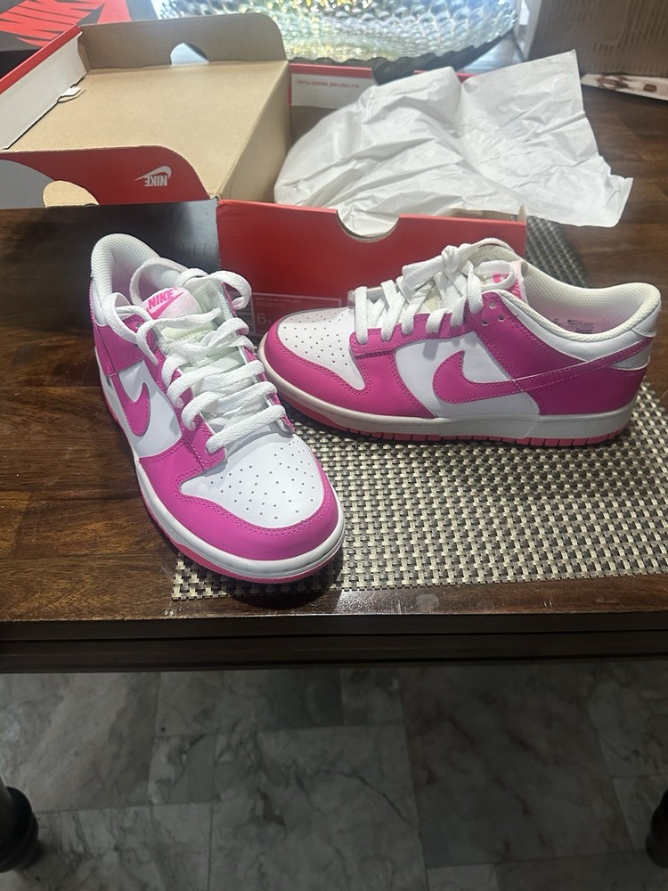 GS Nike Dunk Low ‚Laser Fuchsia‘ Sneakers FB9109-102 Sz 6 Y