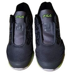 NEW KID’S UNISEX SNEAKER SIZE 1 GRAY AND NEON GREEN 3RM01400-056 NO LACES NWOT
