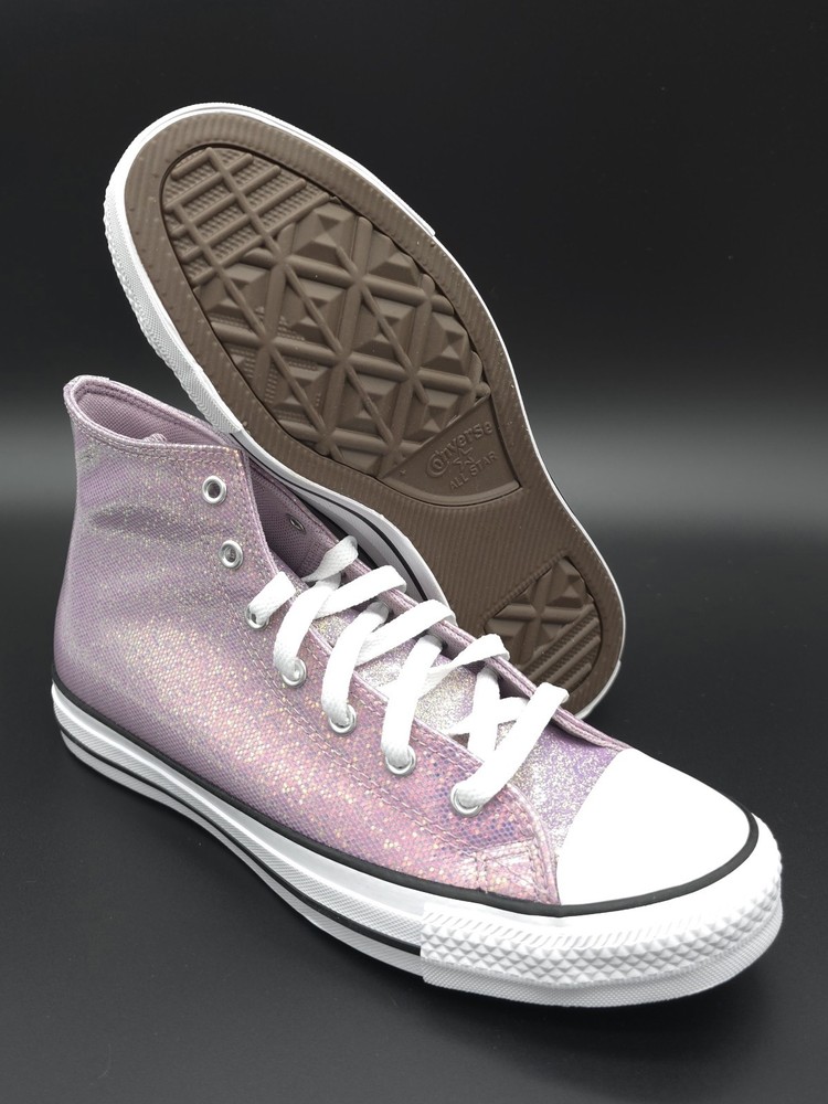 NEW Converse Chuck Taylor All Star High Top Purple Glitter – Size 7 Y / 8.5W
