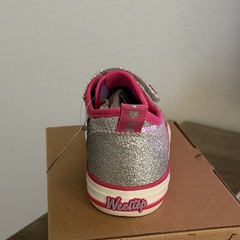 Weestep L Top Paillette-S Low Top Hook & Loop Glitter Sneaker Silver US 8