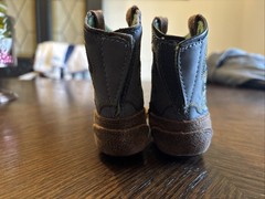 John Deere / Dan Post Infant Baby Leather Brown Green Brown Western Boots Sz 2M