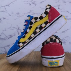 Vans Old Skool Colorshift MTV Pink/Blue/Yellow Checkerboard Low Shoes Kid Sz 12