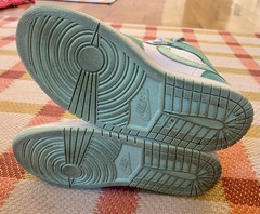Air Jordan Dunks, Teal and White, Size 7.5, Youth