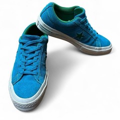 Converse One Star Blue Green Suede Skate Shoes Unisex Kids US 4 Lace Up