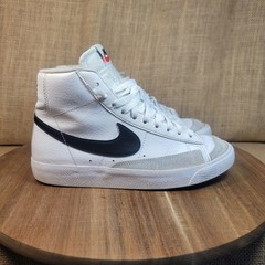 Nike Blazer Mid 77 Sneakers White Black Leather High Top Shoes Youth 4.5Y