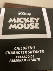 Disney Mickey Mouse Children’s Character Sneaker, Size 12 or 13. Hook and Loop