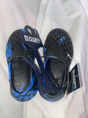 Rugged Shark Toddler Size 7 Black/blue Multicolor Clog Water Shoe