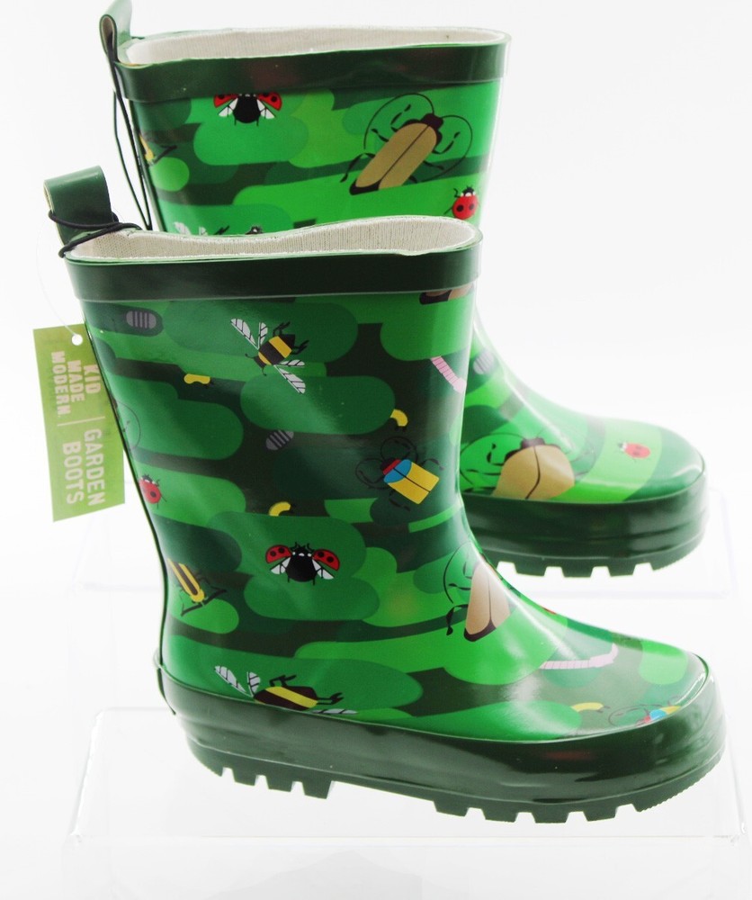 Little Kids Boots Bug Camo Garden Rain Boots Green Size 5/6