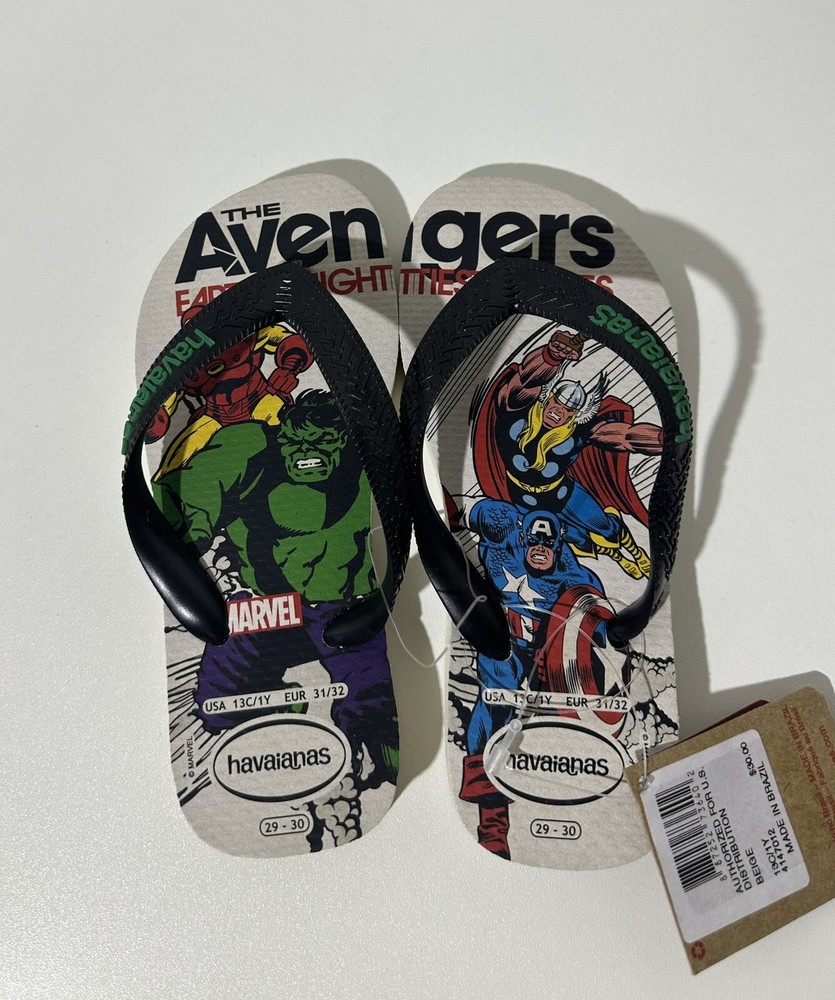 Size 13C/1Y – New HAVAIANAS Marvel Heroes Flip Flop Sandals