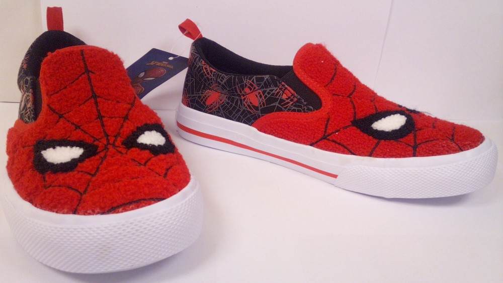 NWT Spider-Man Boys Twin Gore Casual Slip On Sneakers Kid / Youth Sizes 1 3 4