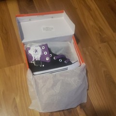 Collection’O Black Purple Canvas High Top Sneakers Kids Size 9 , 9c , 9k New