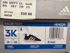 Adidas Racer TR211 Black Sneaker Athletic Shoe Boys 3K Summer Play