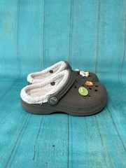 Crocs kids Mammoth Lined Clogs Brown Synthetic Material size: 12-13