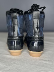 Epicstep Boots Kids Size 8 Black Blue Camo Duck Boot Rain Snow Lace Up Rubber