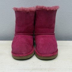 Ugg Pink Suede Bailey Bow Short Boots Size 9