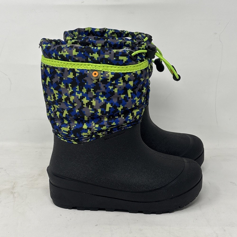 Kids‘ Bogs Snow Shell Boot Digital Maze Black Blue Green Size 10 Kids US