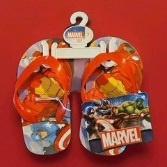 Marvel Kids Childrens Flip Flop Sandals Size 7 Iron Man Cute Graphics Beach Gift