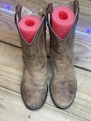 Old West 1129 Western Boot Tan Brown Canyon Kids Size 1.5 Leather W/Loops