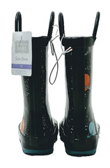 Hudson Baby Kids Rain Boots Space Print Sz 7T|Waterproof Galaxy Planets Designe