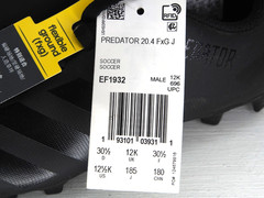 Adidas Predator 20.4 FxG J Soccer Cleats Youth Size 12.5k Black 3 Stripes