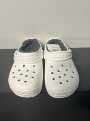 Crocs Classic Lined Clog Kids Size J1 White Comfort Travel Summer Winter
