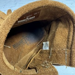 Minnetonka Kids Size 3 Double Fringe Moccasins Bootie Brown Leather Side Zipper