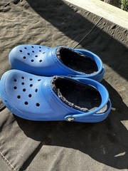 Crocs Unisex Kids Classic Lined Clog Bright Cobalt Blue Size J 4 Play Outdoor