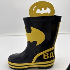 Batman Yellow & Black Rubber Pull On Rain Boots Toddler Size 7-8