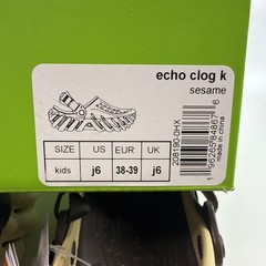 Crocs ECHO CLOG K Kid – Sesame 208190-0HX SZ US J6 New With Box Fast Shipping!