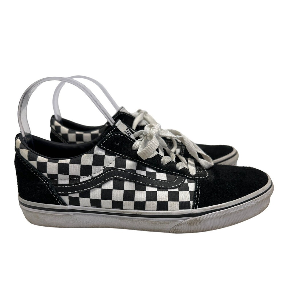 Vans Old Skool Black/White Suede Checkered Low Top Canvas Sneakers Youth 6