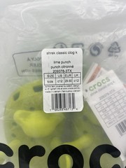 Shrek Crocs Kids Size C12 Classic Clogs Lime Punch/Little Kid/Big Kid